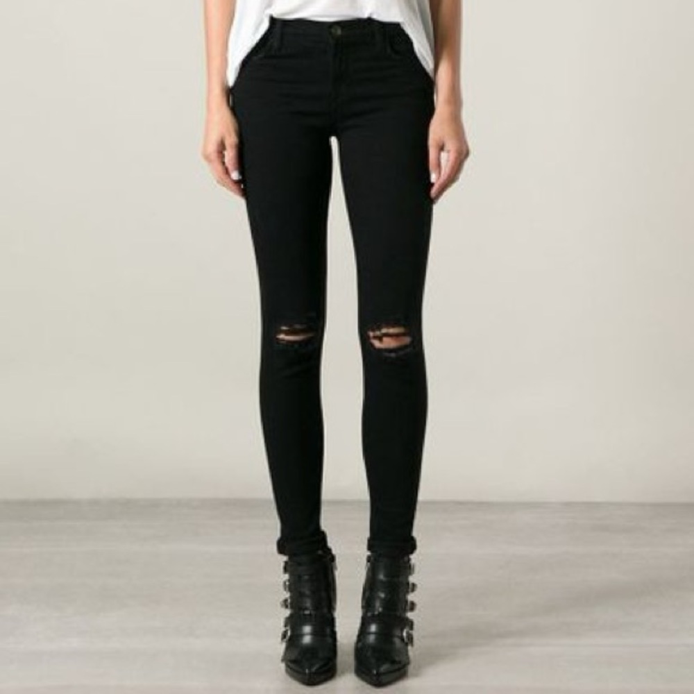 Black Ripped J Brand Jeans